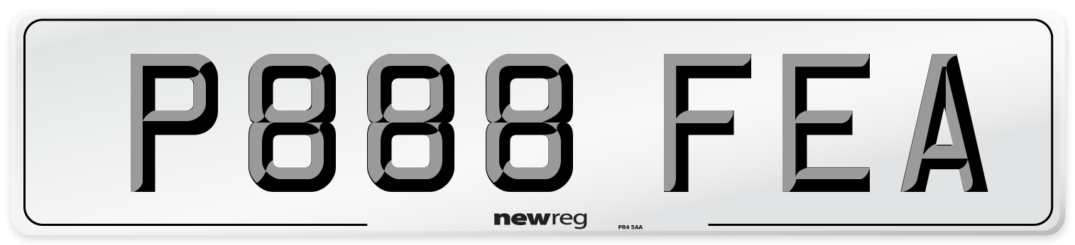 P888 FEA Number Plate from New Reg